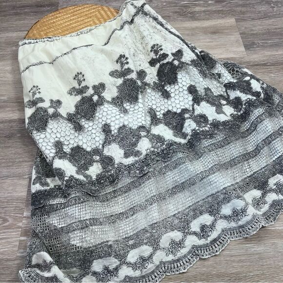 Soft surroundings embroidered midi skirt art to wear lagenlook‎ artsy - Picture 3 of 9